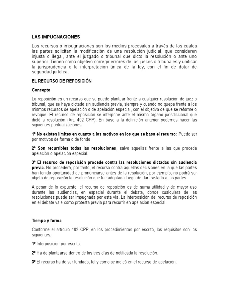 Medios de Impugnacion en El Proceso Penal | PDF | Sentencia (Ley ...