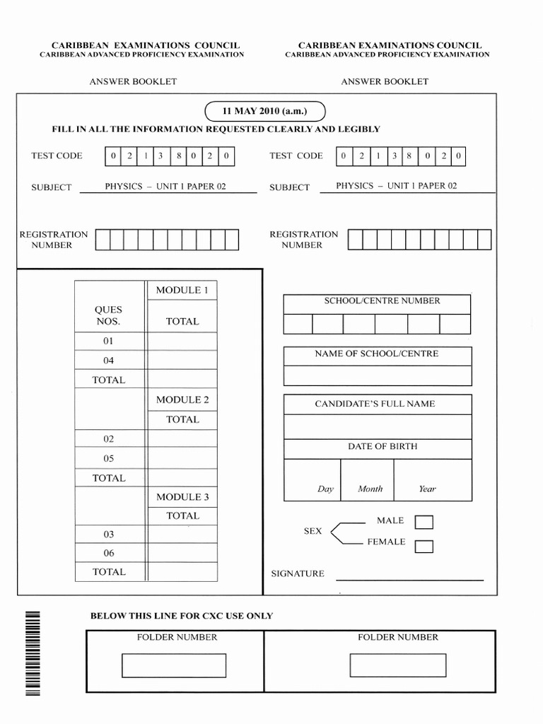 Cape Unit 1 Paper 2 2010 Physics Pdf Electromagnetic Radiation
