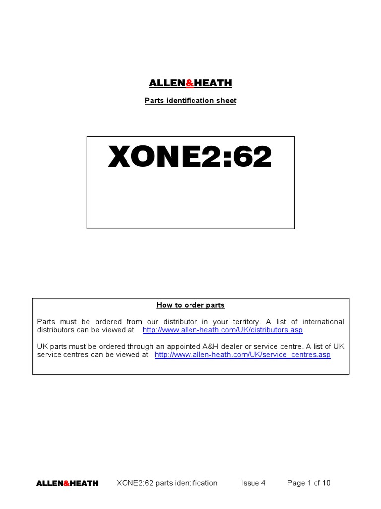 INPUT3に難ありALLEN＆HEATH XONE:62【箱・取説付】 INPUT3に難ありALLEN＆HEATH XONE:62【箱・取説付】（ALLEN