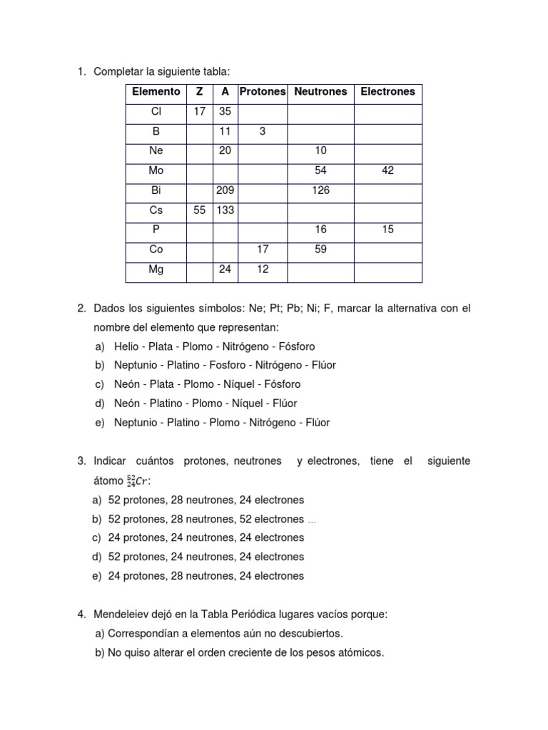 Tabla Periodica Pdf Elementos Quimicos Tabla Periodica