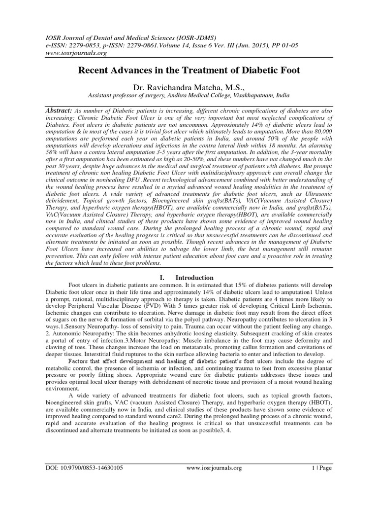 Diabetic Ulcer Treatment Advances | PDF | Wound | Peripheral Neuropathy