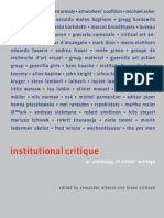 A. Alberro, Blake Stimson Editors Institutional Critique an Anthology of Artists Writings 2009