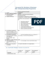 Academic Policy Document For Bachelor of Business Administration BBA-Entrepreneurship Programme