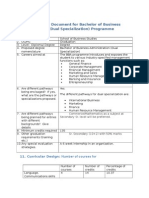 Academic Policy Document For Bachelor of Business Administration (Dual Specialization) Programme