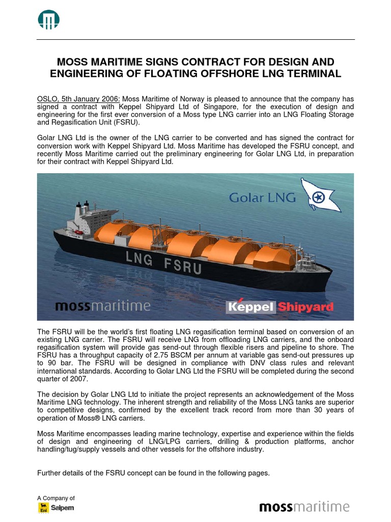 Floating Offshore LNG Terminal | PDF | Liquefied Natural Gas | Gases