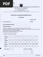 Matura, Çelësi I Përgjigjeve Të Sakta Për Provimin e Matematikës