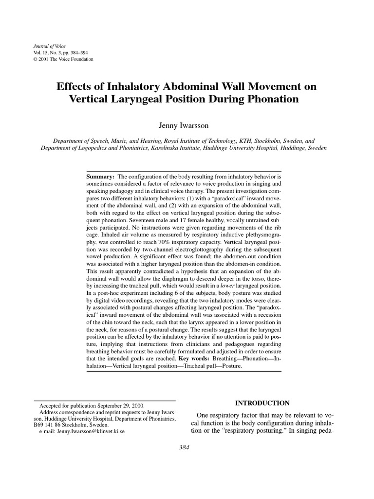Inhalatory Abod Wall | PDF | Larynx | Singing