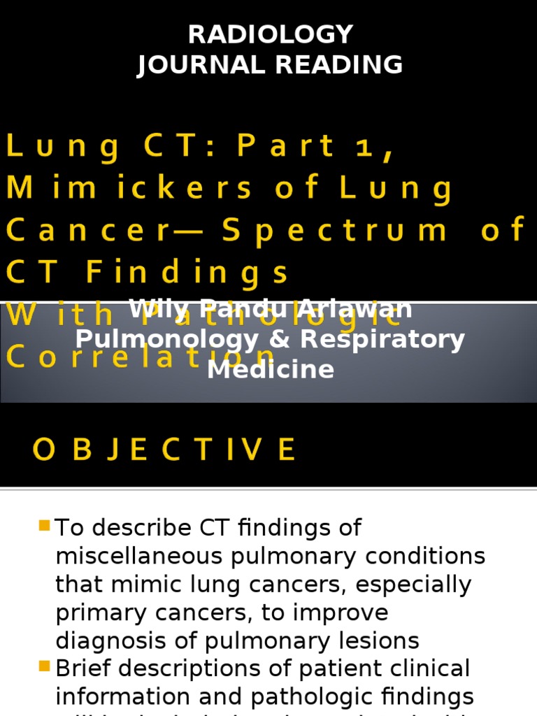 Radiology Journal Reading 2 | PDF | Lung Cancer | Neoplasms