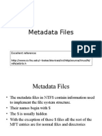 NTFS metadata files reference