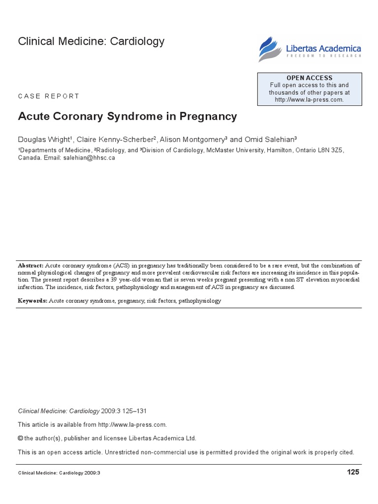 Acute Coronary in Pregnancy | PDF | Coronary Circulation | Pregnancy