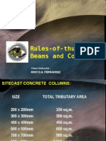 Rules-of-thumb for sizing beams and columns