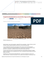 Diário Do Centro Do Mundo » O Papel Do Desmatamento Na Crise de Falta d’Água Em São Paulo