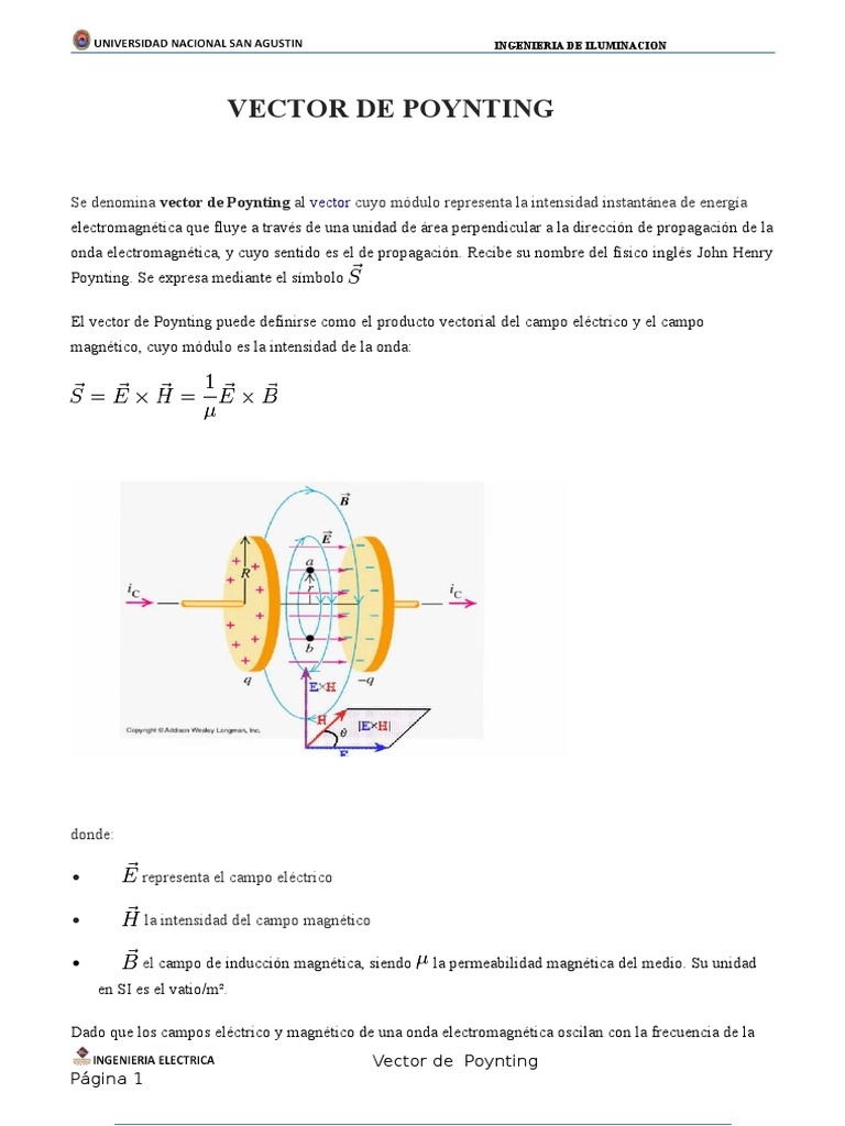 Definición y Aplicaciones del Vector de Poynting | PDF | Campo ...