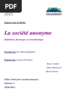 La Sté Anonyme Caracter
