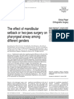 The Effect of Mandibular Setback or Two-Jaws Surgery On Pharyngeal Airway Among Different Genders