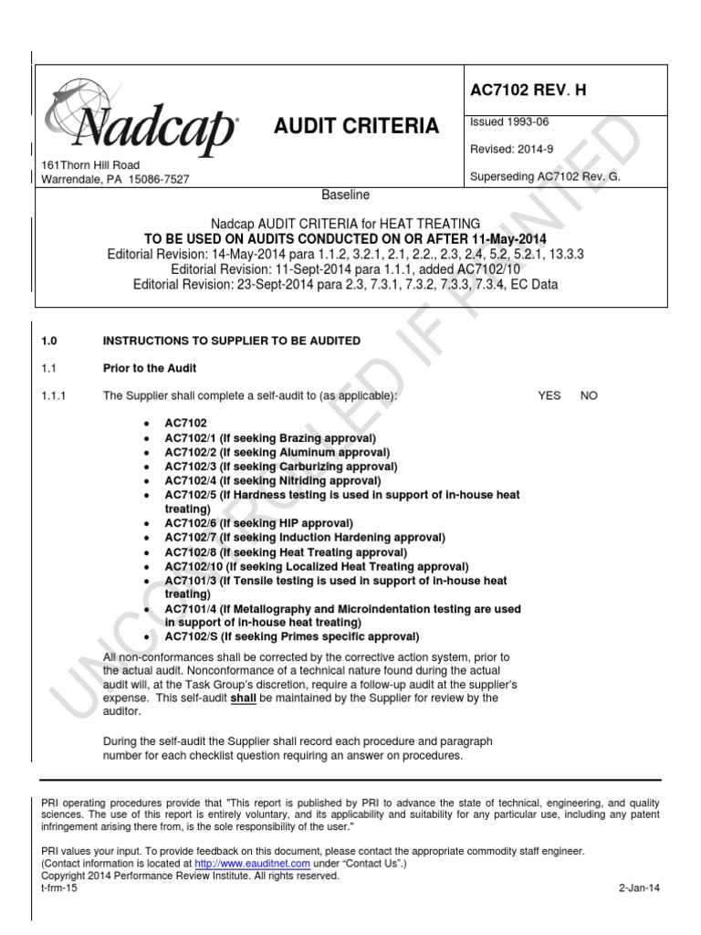 AC7102 Rev H Heat Treat PDF Specification (Technical Standard