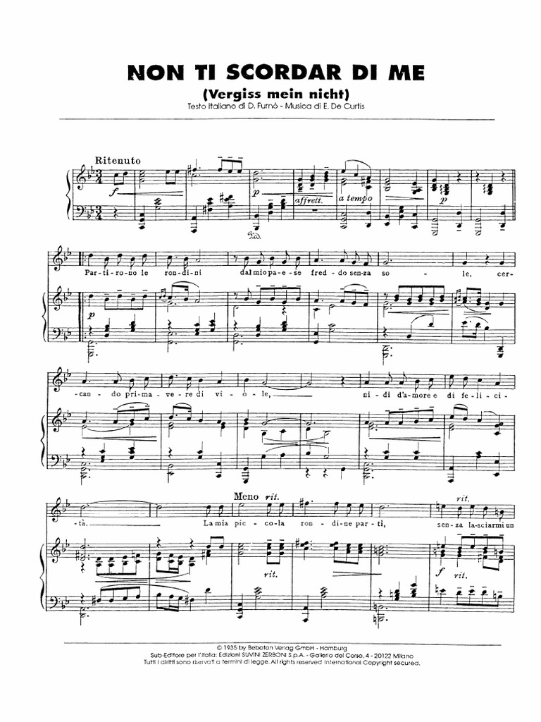 Non Ti Scordar Di Me PDF