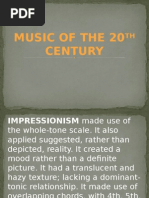 20th Century Music Summary