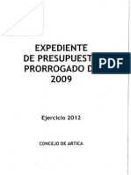 Ejercicio de 2012 (Presupuestos prorrogados del 2009