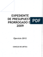 Ejercicio de 2012 (Presupuestos Prorrogados Del 2009