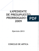 Ejercicio 2013 Presupuesto Prorrogado + Modificaciones Presupuestarias