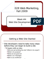 MRKT10028 Web Marketing, Fall 2009: Week #4 Web Site Development, PT 1