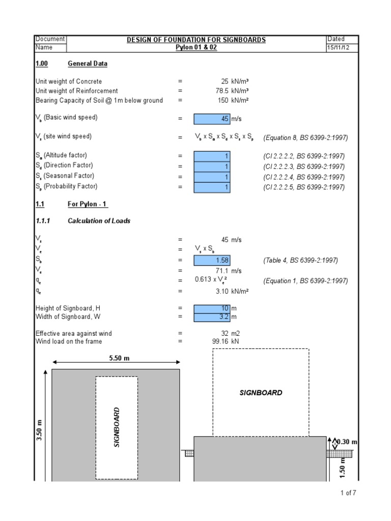 Calculation For Block Foundation As Per BS | PDF | Continuum Mechanics ...