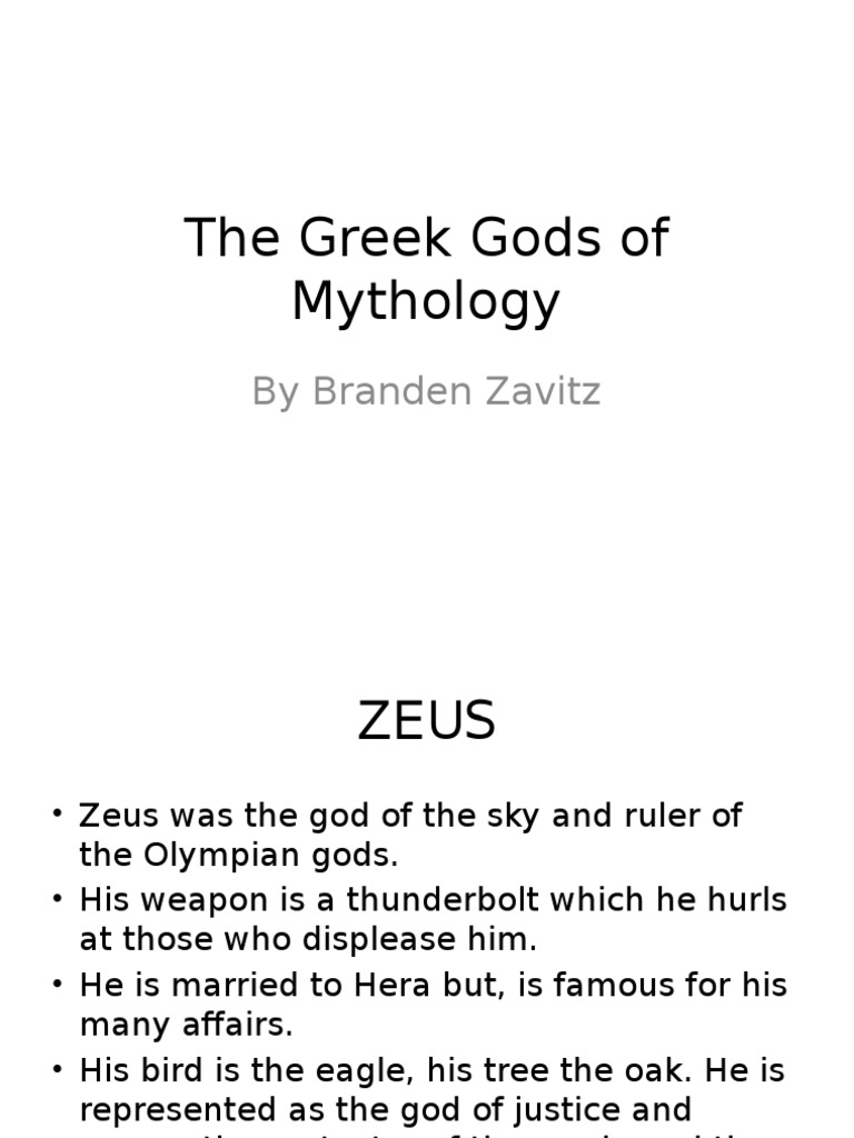 The Greek Gods of Mythology | PDF