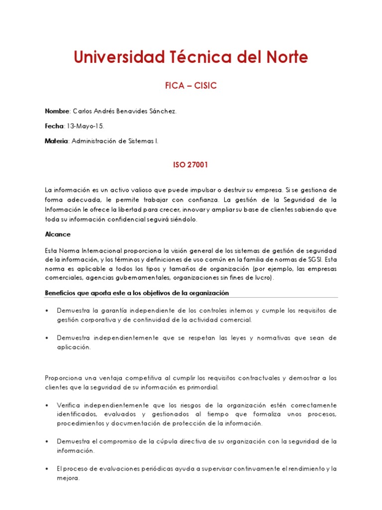Guía sobre ISO 27001 y Seguridad Informática | PDF | Organización ...