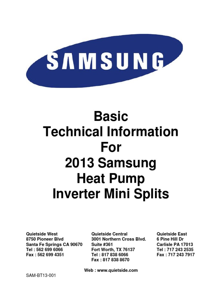 Samsung AC Basic Technical 2013 | PDF | Electrical Wiring | Switch