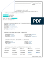 Atividade de Lingua Portuguesa Aumentativo e Diminutivo 3º Ou 4º Ano Resposta