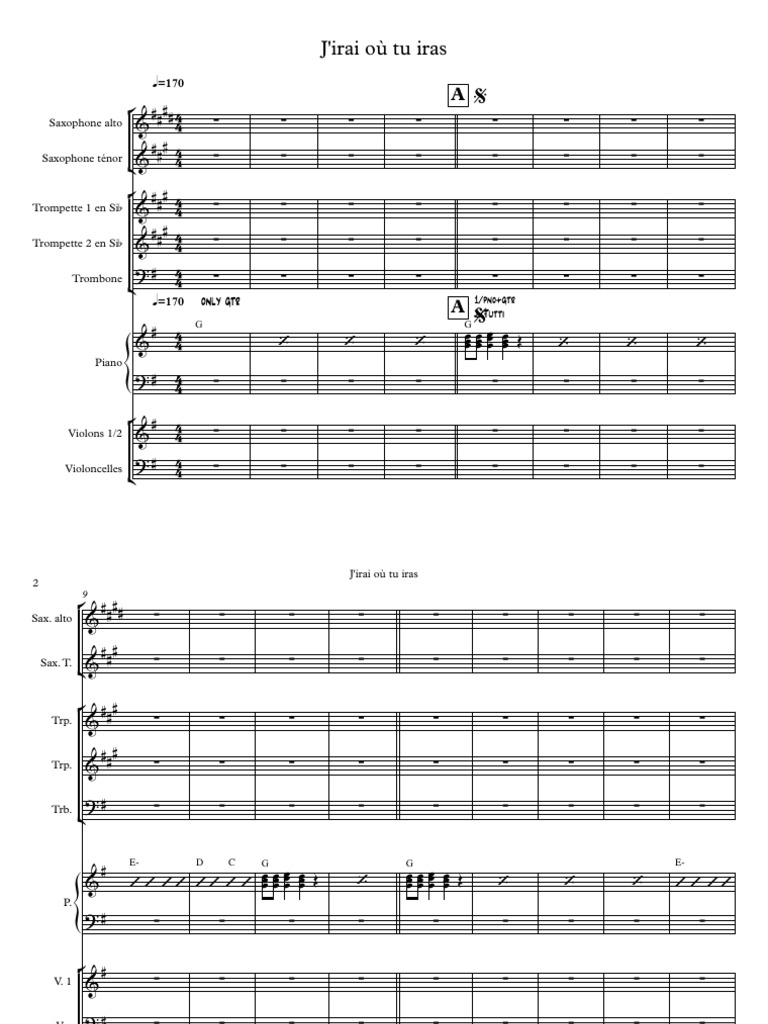 J Irai Ou Tu Iras Partition Pdf J'irai Où Tu Iras | PDF | Technologie musicale | Modernisme (Musique)