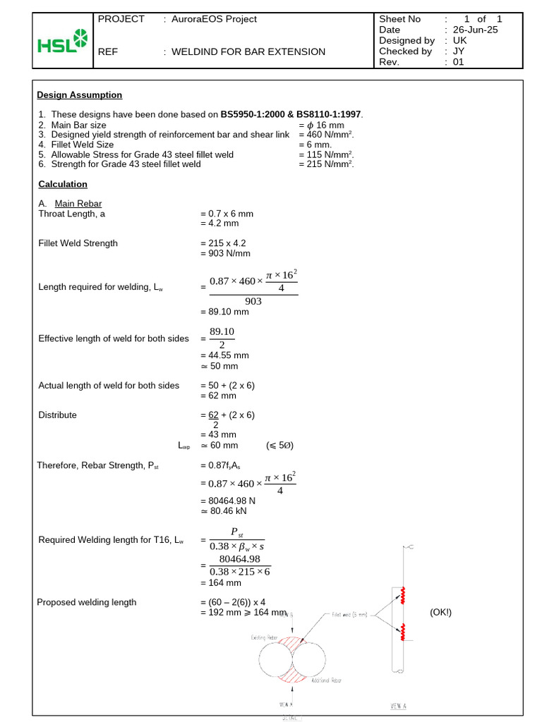 Rebar Welding Design for Extensions | PDF | Civil Engineering | Applied ...