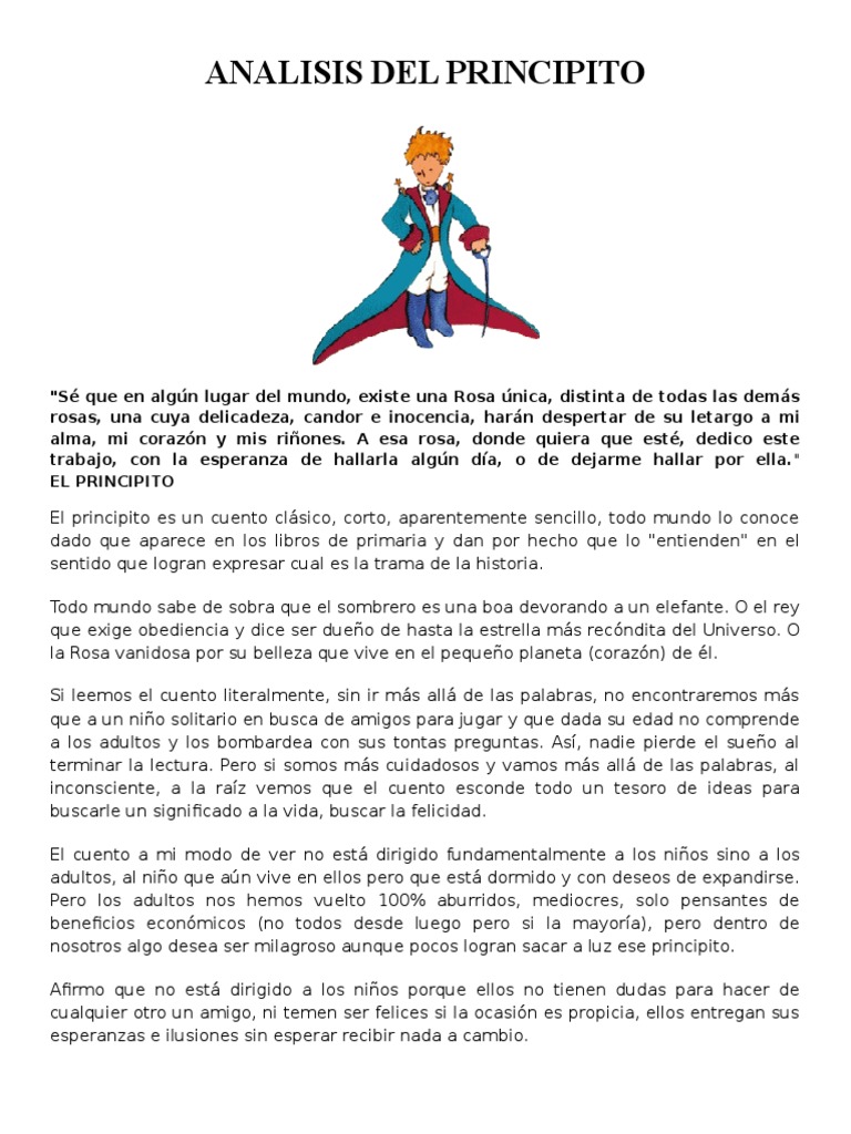 De Que Se Trata El Principito Resumen Corto