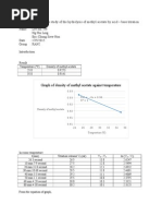 DR Wong Kinetics Study of The Hydrolysis of Methyl Acetate by Acid