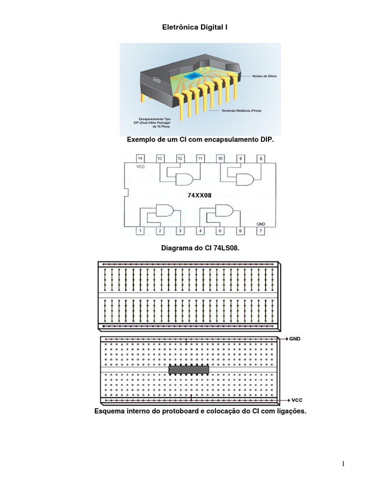 Experimentos com Portas Lógicas Digitais | PDF | Circuitos eletrônicos ...