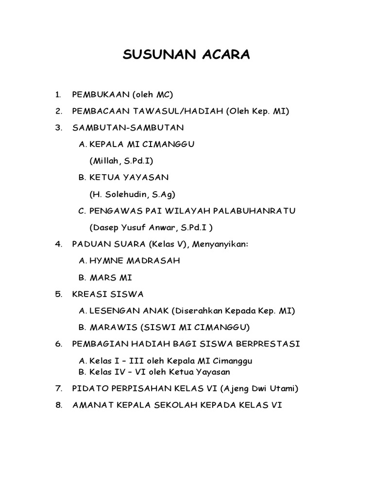 Teks pembawa acara perpisahan sekolah