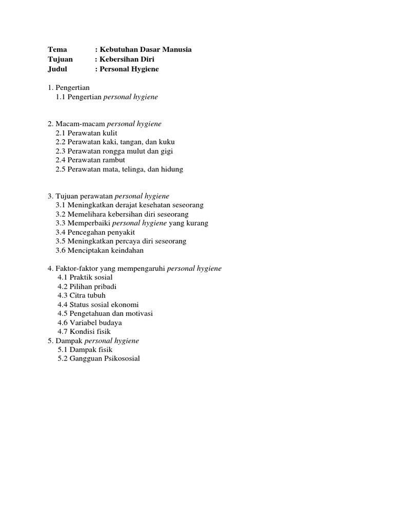 Contoh kerangka karangan  tentang kesehatan  Contoh kerangka karangan  tentang kesehatan