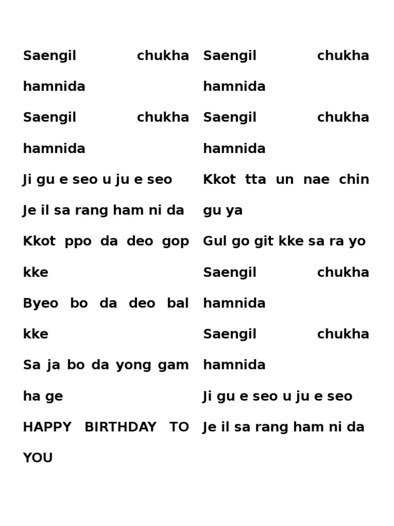 Saengil Chukha Hamnida Pdf