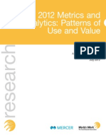 2012 Metrics and Analytics - Patterns of Use and Value