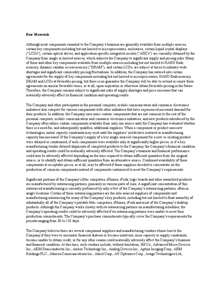 Apple's Supply Chain Challenges | PDF | Apple Inc. | I Phone