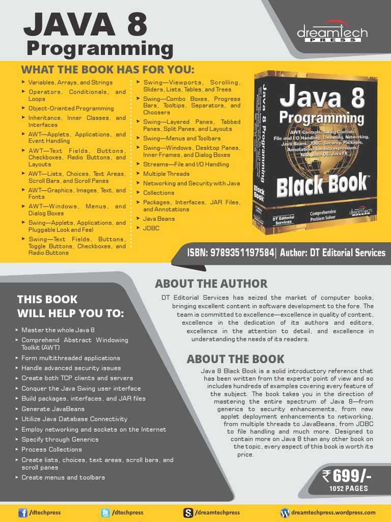 Java 8 programming black book pdf java programming language