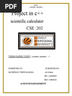 Project in C++ (Scientific Calculater)