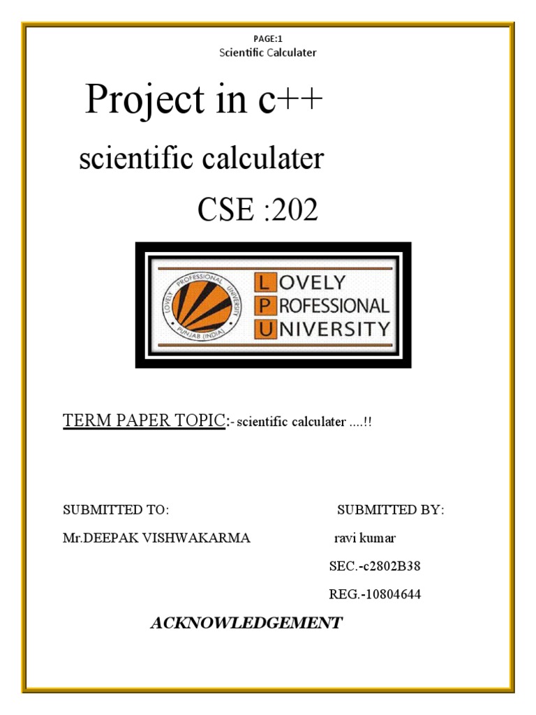 Project in C++ (Scientific Calculater) | PDF | Computer Programming ...