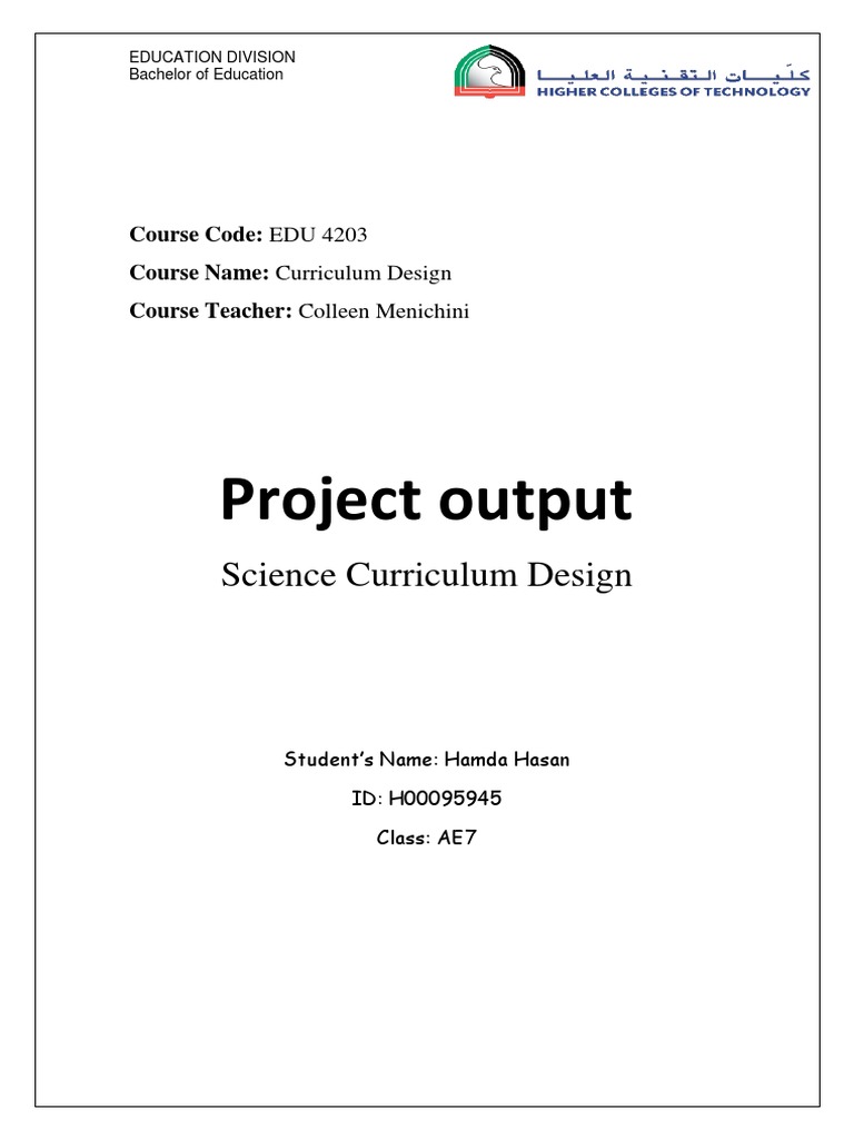 Science Curriculum Design Project | PDF