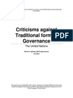 UN Criticisms to Traditional Governance