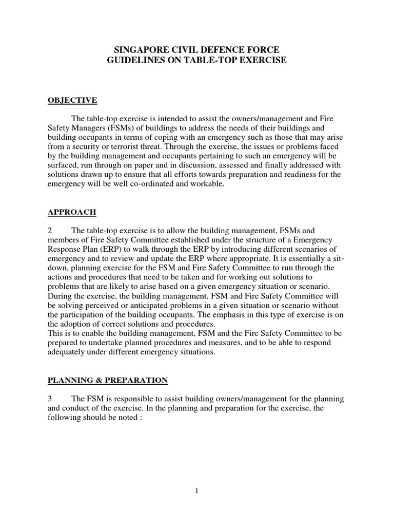 Table-Top Exercise Guidelines for Emergencies | PDF | Fire Safety