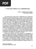 Luis Roberto Cardoso de Oliveira - A Vocação Crítica Da Antropologia