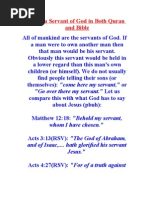 Jesus is a Servant of God in Both Quran and Bible