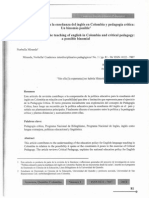 Política educativa para la enseñanza del inglés en Colombia y Pedagogía Crítica